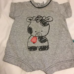 Gray cow romper little me summer boys